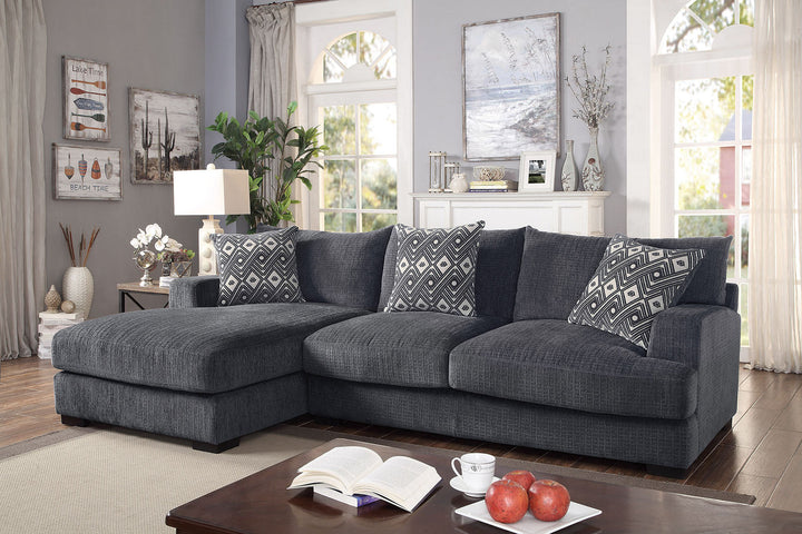 Furniture Of America Kaylee Gray Contemporary L-Shaped Sectional Model CM6587-SECT-L - MONAVILLA