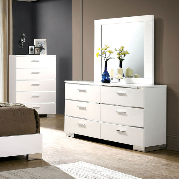 Furniture Of America Malte White Contemporary Dresser Model CM7049WH-D - MONAVILLA