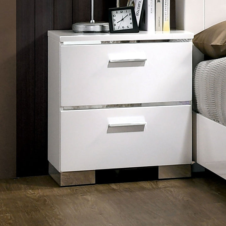 Furniture Of America Malte White Contemporary Night Stand Model CM7049WH-N - MONAVILLA