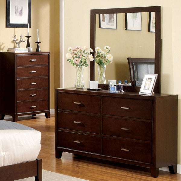 Furniture Of America Gerico Brown Cherry Contemporary Dresser Model CM7068D - MONAVILLA