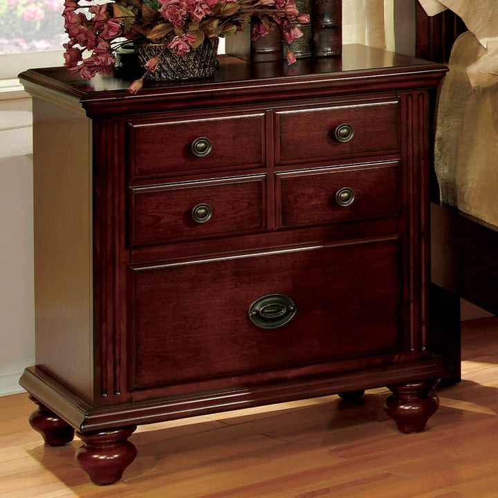 Furniture Of America Gabrielle Cherry Transitional Night Stand Model CM7083N - MONAVILLA