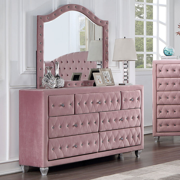 Furniture Of America Zohar Pink Glam Dresser, Pink Model CM7130PK-D - MONAVILLA