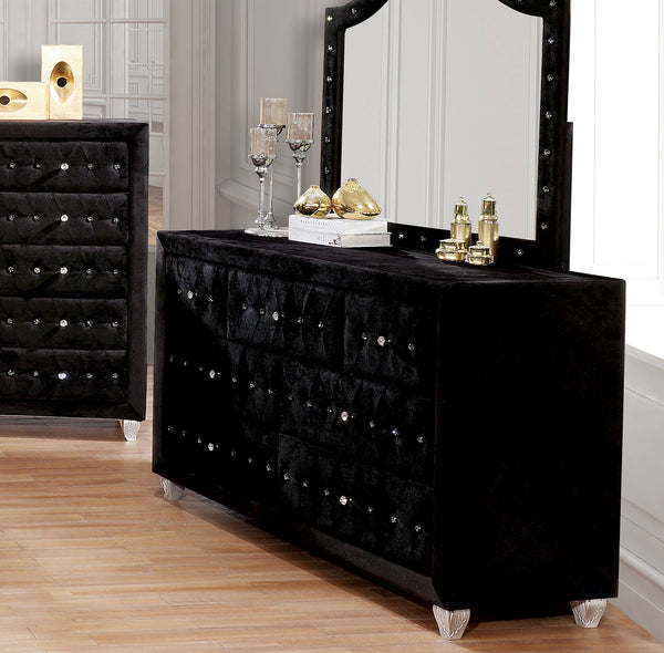 Furniture Of America Alzire Black Glam Dresser Model CM7150BK-D - MONAVILLA