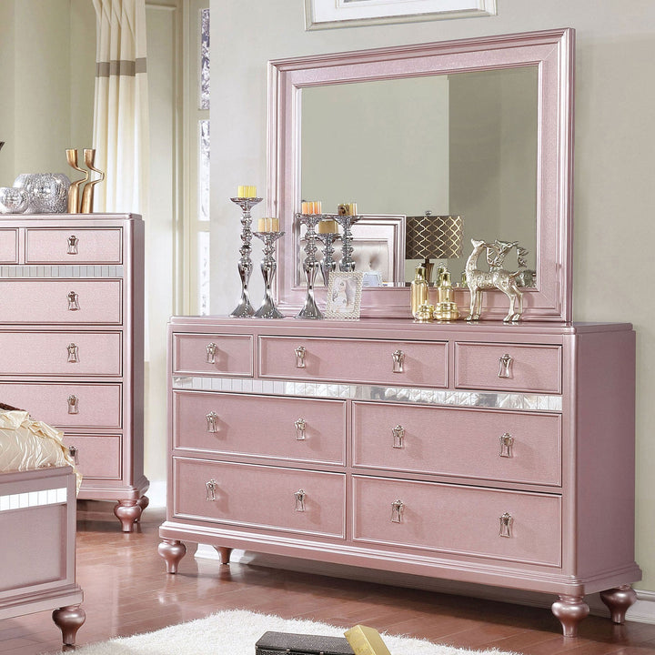 Furniture Of America Ariston Rose Gold Contemporary Dresser Model CM7170RG-D - MONAVILLA