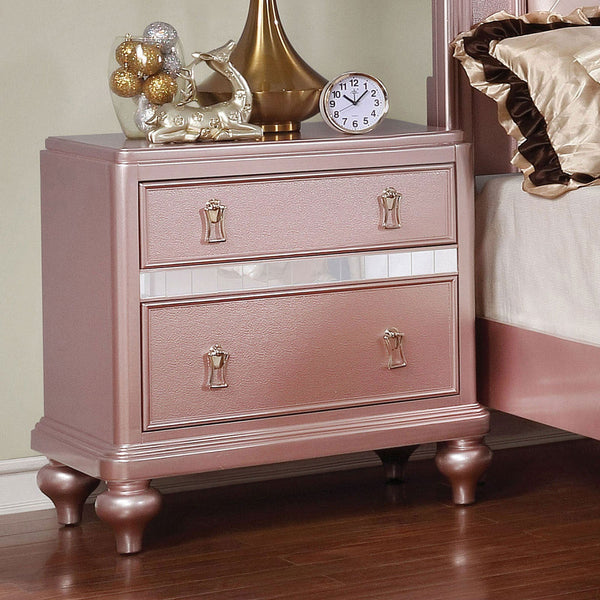 Furniture Of America Ariston Rose Gold Contemporary Night Stand Model CM7170RG-N - MONAVILLA