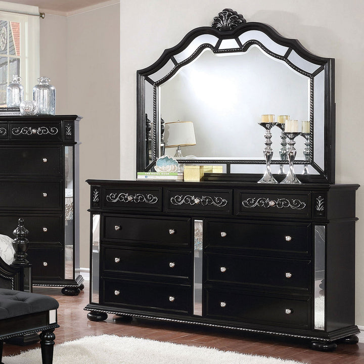 Furniture Of America Azha Black Glam Dresser Model CM7194BK-D - MONAVILLA