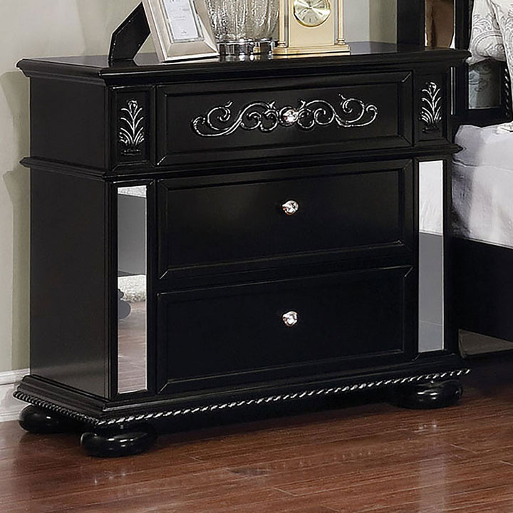 Furniture Of America Azha Black Glam Night Stand Model CM7194BK-N - MONAVILLA