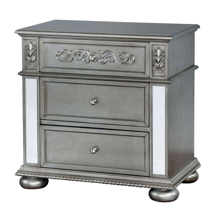 Furniture Of America Azha Silver Glam Night Stand Model CM7194N - MONAVILLA