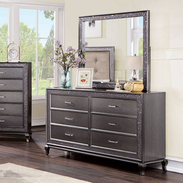 Furniture Of America Onyxa Graphite Glam Dresser Model CM7198GY-D - MONAVILLA