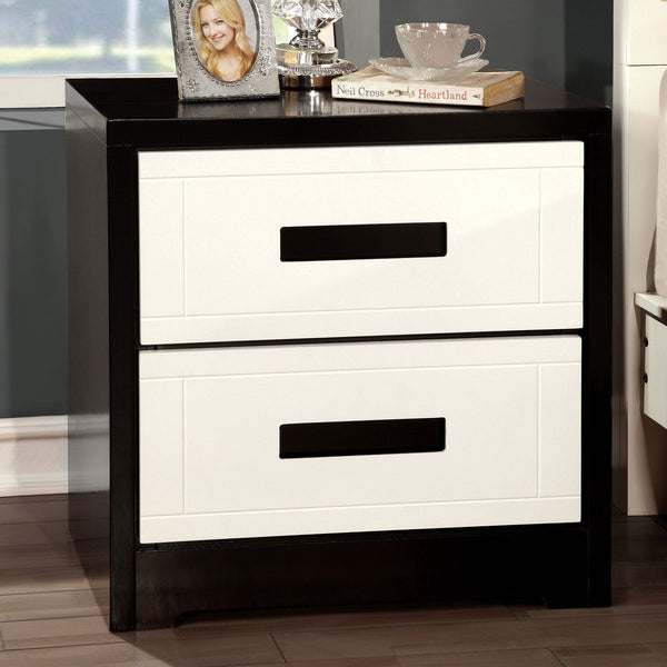 Furniture Of America Rutger White/Black Contemporary Night Stand Model CM7292N - MONAVILLA