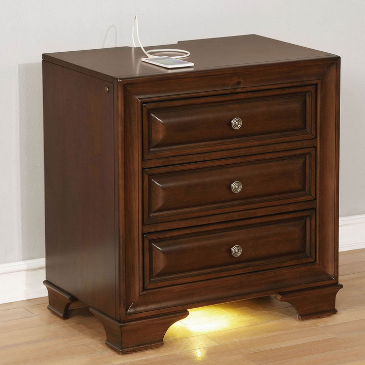 Furniture Of America Brandt Brown Cherry Transitional Night Stand Model CM7302CH-N - MONAVILLA