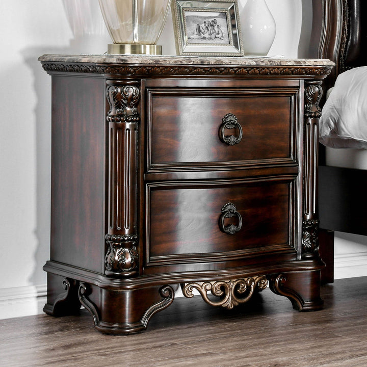 Furniture Of America Menodora Brown Cherry Transitional Night Stand Model CM7311N - MONAVILLA