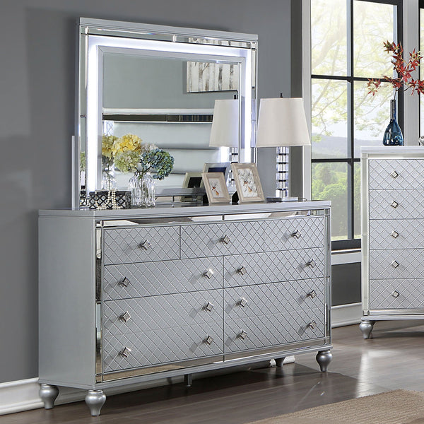 Furniture Of America Calandria Silver Contemporary Dresser, Silver Model CM7320SV-D - MONAVILLA