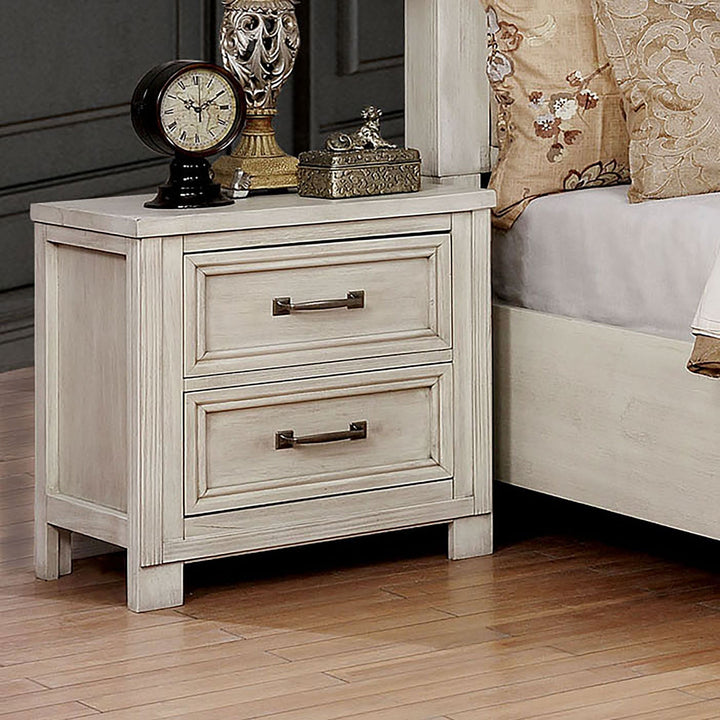 Furniture Of America Tywyn Antique White Transitional Night Stand Model CM7365WH-N - MONAVILLA