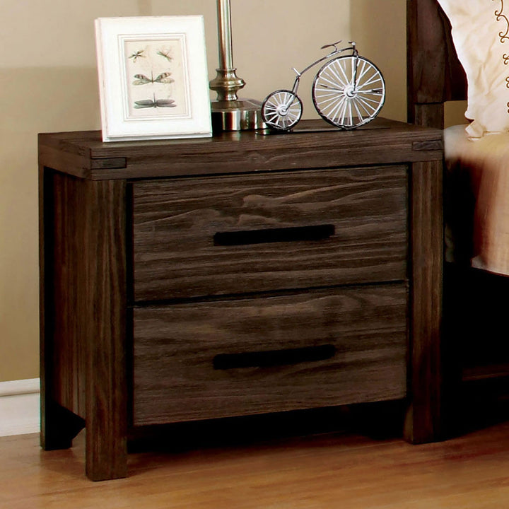 Furniture Of America Rexburg Wire-Brushed Rustic Brown Rustic Night Stand Model CM7382N - MONAVILLA