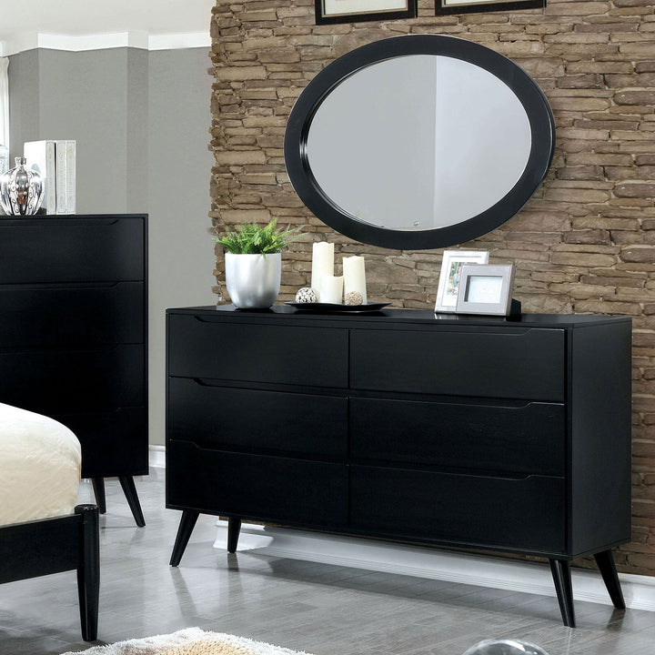 Furniture Of America Lennart Black Mid-Century Modern Dresser Model CM7386BK-D - MONAVILLA