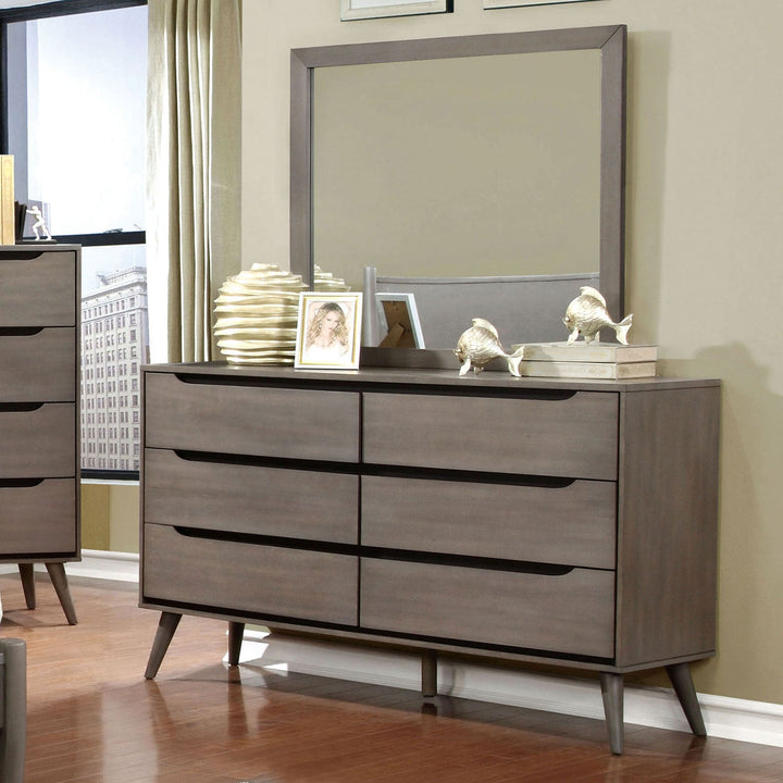 Furniture Of America Lennart Gray Mid-Century Modern Dresser Model CM7386GY-D - MONAVILLA