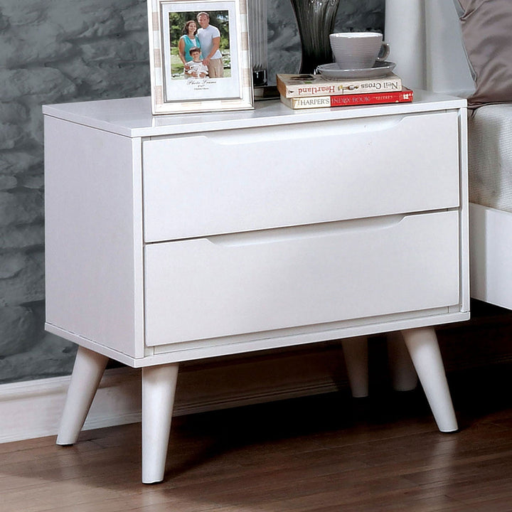 Furniture Of America Lennart White Mid-Century Modern Night Stand Model CM7386WH-N - MONAVILLA