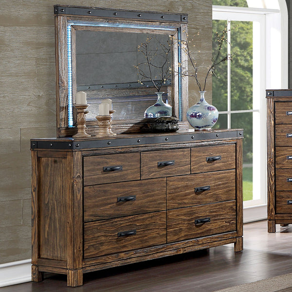 Furniture Of America Albali Walnut Contemporary Dresser, Walnut Model CM7419WN-D - MONAVILLA