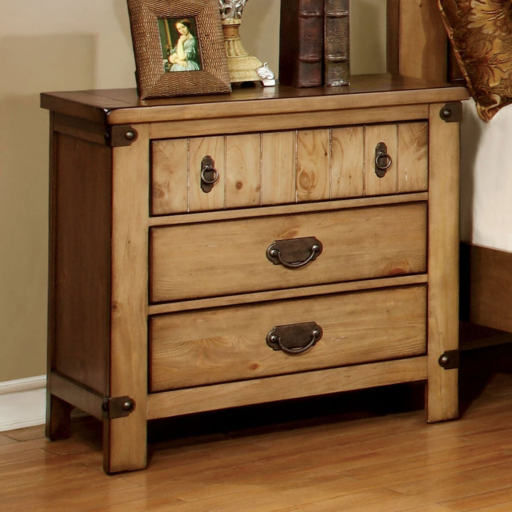 Furniture Of America Pioneer Weathered Elm Cottage Night Stand Model CM7449N - MONAVILLA