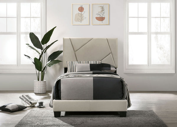 Furniture Of America Cleome Light Gray Contemporary Twin Bed, Light Gray Model CM7453LG-T - MONAVILLA