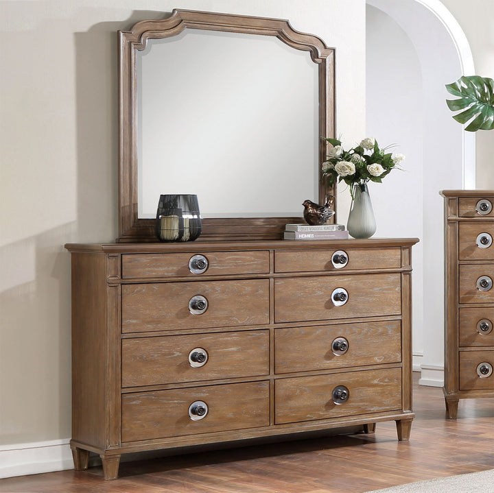 Furniture Of America Fatima Rustic Natural Transitional Dresser, Rustic Natural Model CM7455BG-D - MONAVILLA