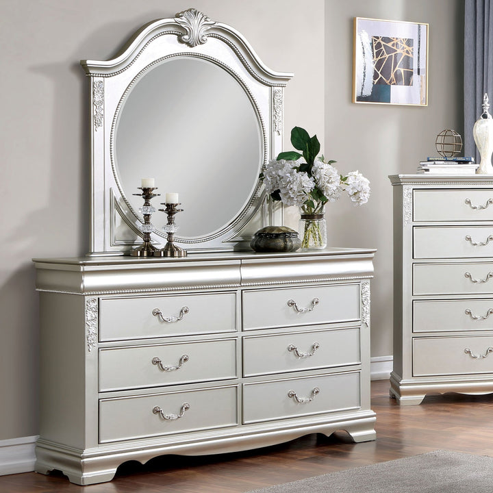 Furniture Of America Alecia Silver Transitional Dresser, Silver Model CM7458SV-D - MONAVILLA