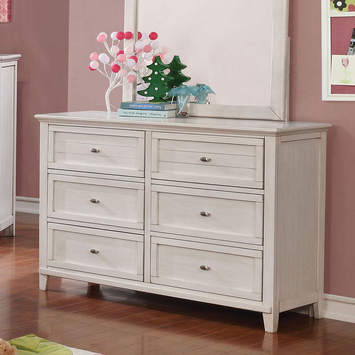 Furniture Of America Brogan Antique White Transitional Dresser Model CM7517WH-D - MONAVILLA