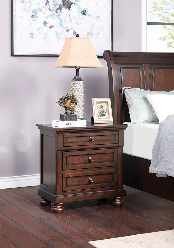 Furniture Of America Wells Dark Cherry Transitional Night Stand With Usb Plug Model CM7548CH-N - MONAVILLA