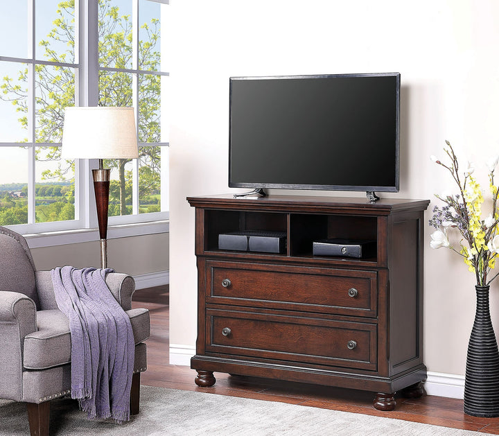 Furniture Of America Wells Dark Cherry Transitional Tv Chest Model CM7548CH-TV - MONAVILLA