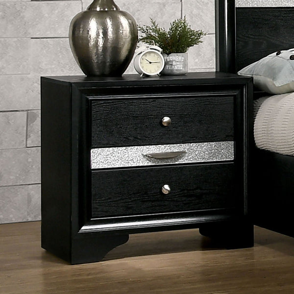 Furniture Of America Chrissy Black Contemporary Night Stand Model CM7552BK-N - MONAVILLA