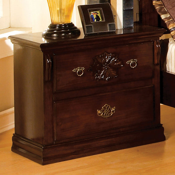 Furniture Of America Tuscan Glossy Dark Pine Traditional Night Stand Model CM7571N - MONAVILLA