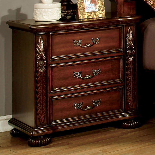 Furniture Of America Arthur Brown Cherry Traditional Night Stand Model CM7587N - MONAVILLA