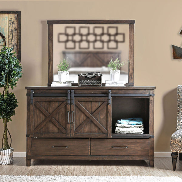 Furniture Of America Bianca Dark Walnut Rustic Dresser Model CM7734D - MONAVILLA