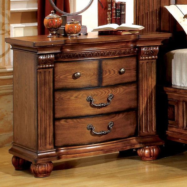 Furniture Of America Bellagrand Antique Tobacco Oak Traditional Night Stand Model CM7738N - MONAVILLA