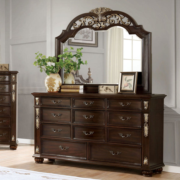 Furniture Of America Theodor Brown Cherry Traditional Dresser Model CM7926D - MONAVILLA