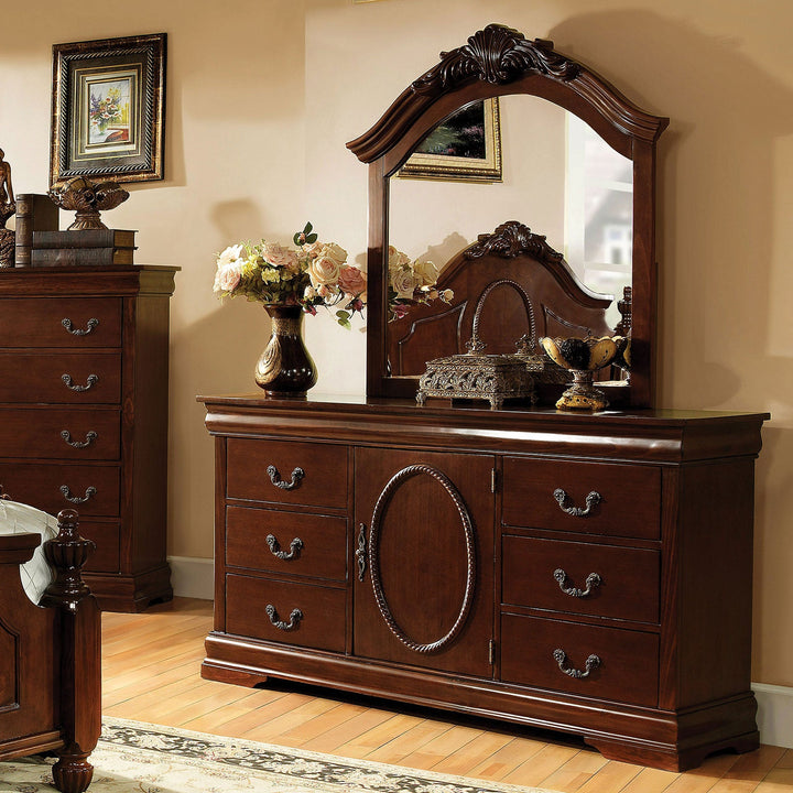 Furniture Of America Velda Brown Cherry Traditional Dresser Model CM7952D - MONAVILLA