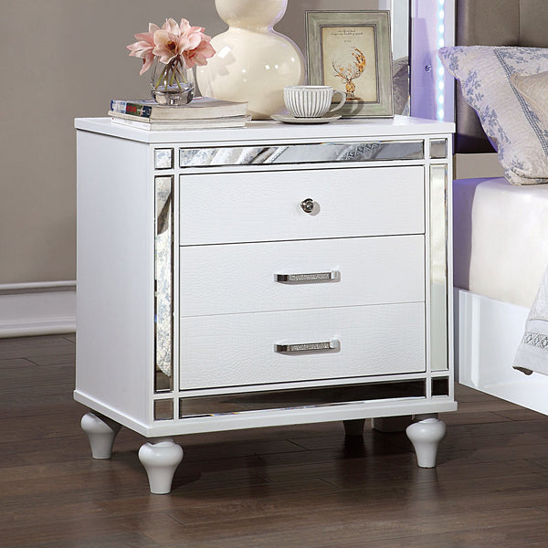 Furniture Of America Brachium White Contemporary Night Stand, White Model CM7977WH-N - MONAVILLA