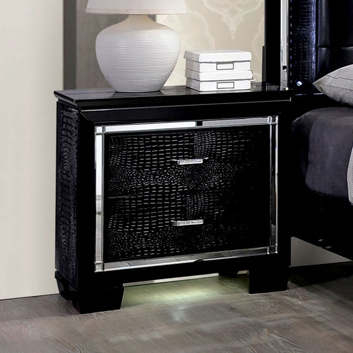 Furniture Of America Bellanova Black Contemporary Night Stand Model CM7979BK-N - MONAVILLA