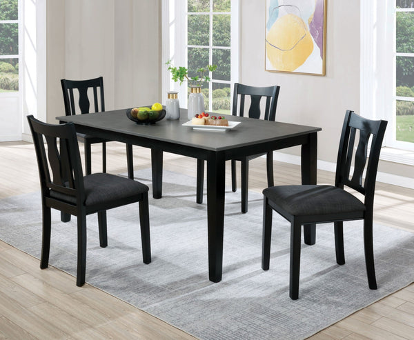 Furniture Of America Carbey Black/Gray Transitional 5-Piece Dining Table Set Model FOA3488T-5PK - MONAVILLA