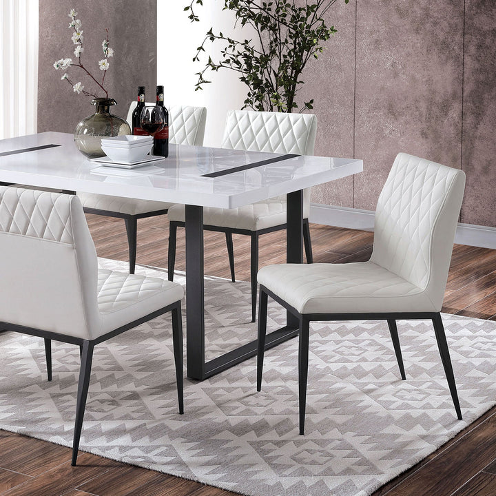 Furniture Of America Alessia White/Black Contemporary Dining Table Model FOA3769T - MONAVILLA