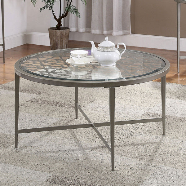 Furniture Of America Freja Silver Contemporary Coffee Table Model FOA4743C - MONAVILLA