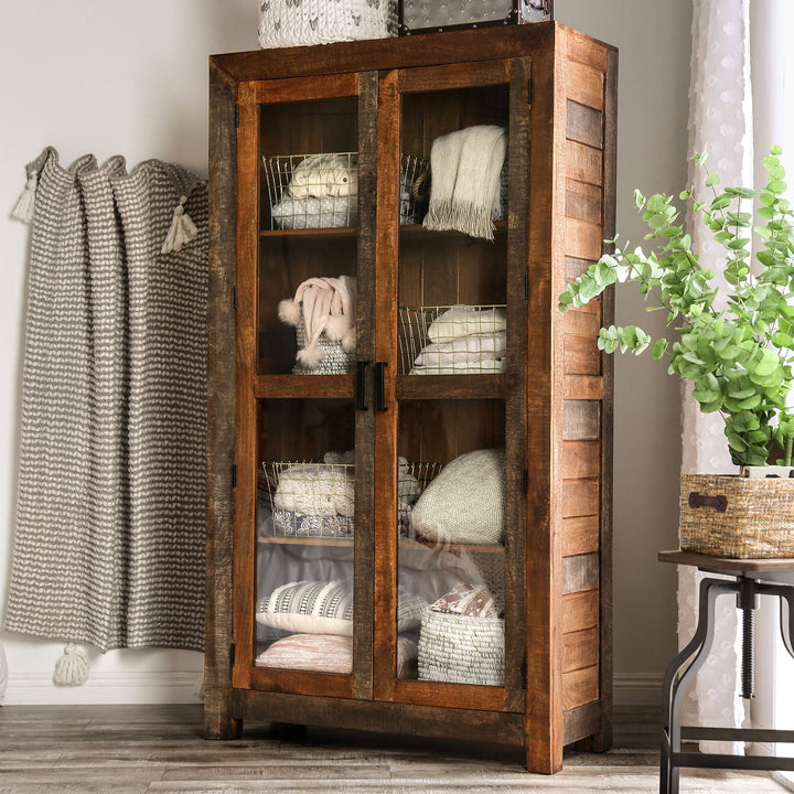 Furniture Of America Galanthus Weathered Natural Tone Rustic Bookcase Model FOA51022 - MONAVILLA