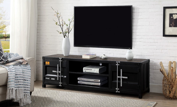 Furniture Of America Decargi Black/Distressed Dark Oak Industrial Tv Stand Model FOA5789-TV - MONAVILLA