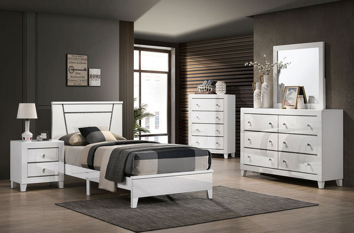 Furniture Of America Magdeburg White Contemporary Twin Bed, White Model FOA7038WH-T - MONAVILLA