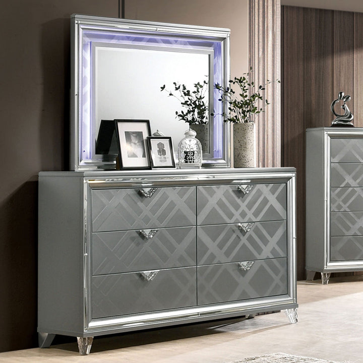 Furniture Of America Emmeline Silver Contemporary Dresser Model FOA7147D - MONAVILLA