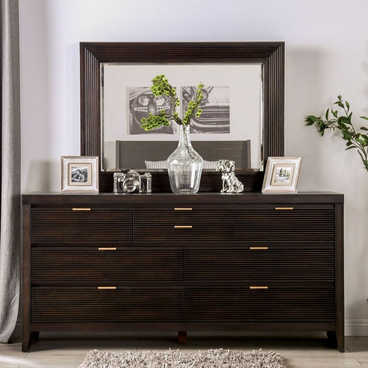 Furniture Of America Laurentian Dark Walnut Contemporary Dresser Model FOA7514D - MONAVILLA