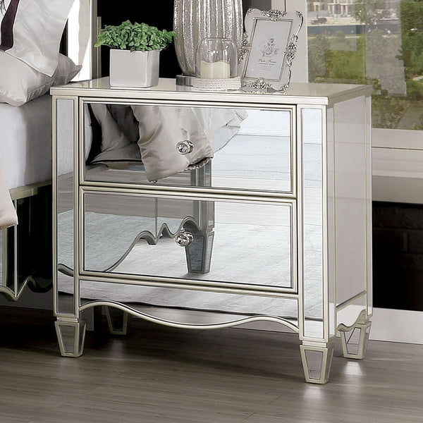 Furniture Of America Eliora Silver Glam Night Stand Model FOA7890N - MONAVILLA