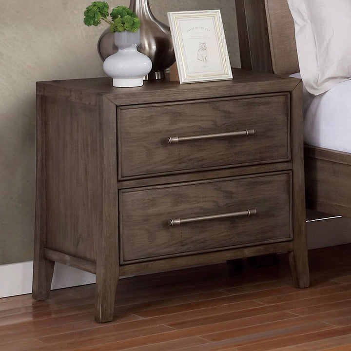 Furniture Of America Tawana Warm Gray Transitional Night Stand With Usb Plug Model FOA7918N - MONAVILLA