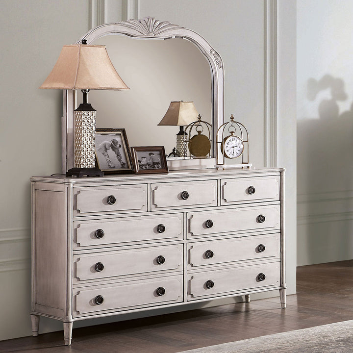 Furniture Of America Esther Antique White Traditional Dresser With Support Rail Model FOA7929D - MONAVILLA